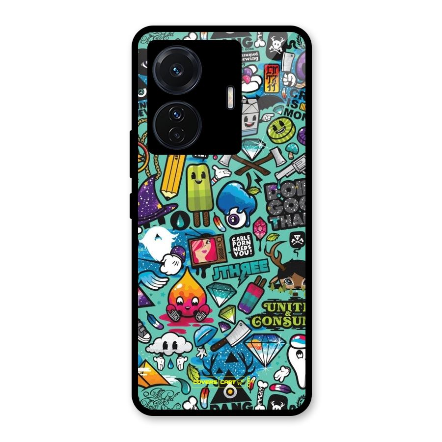 Sweet Candies Glass Back Case for Vivo iQOO Z6 Pro