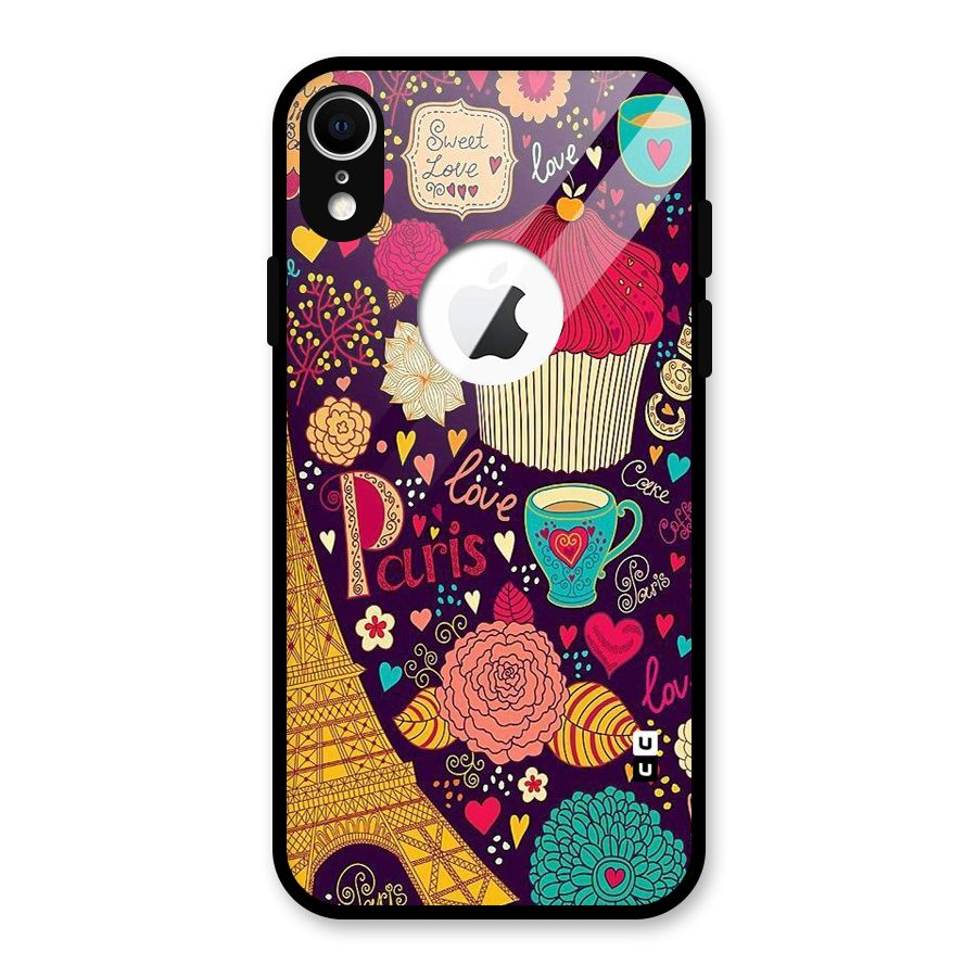 Sweet Love Glass Back Case for iPhone XR Logo Cut