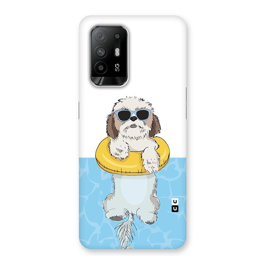 Swimming Doggo Back Case for Oppo F19 Pro Plus 5G