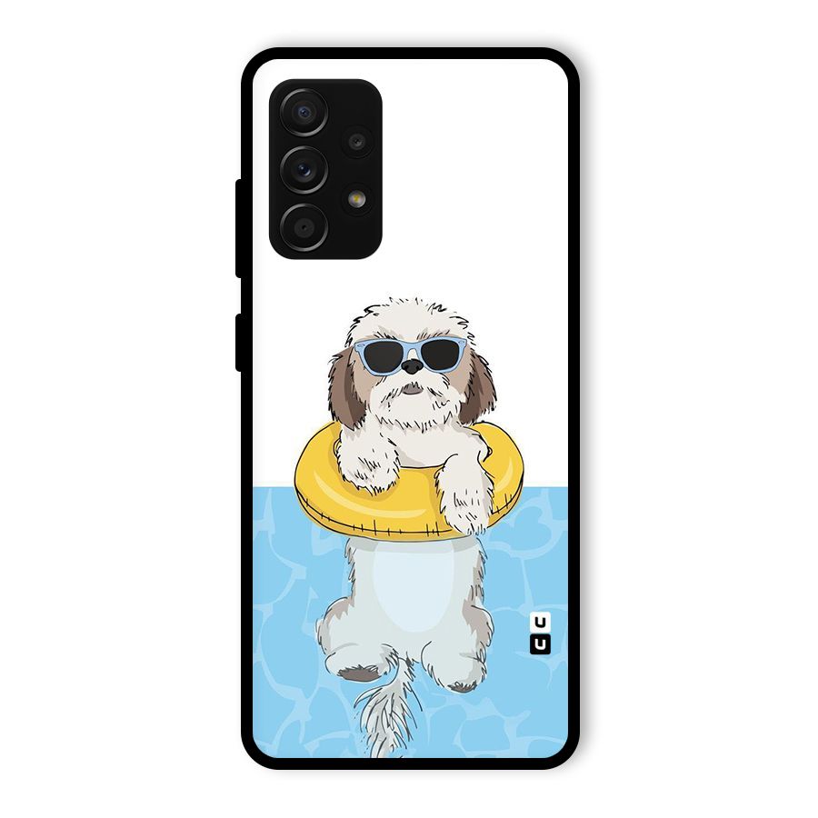 Swimming Doggo Glass Back Case for Galaxy A53 5G
