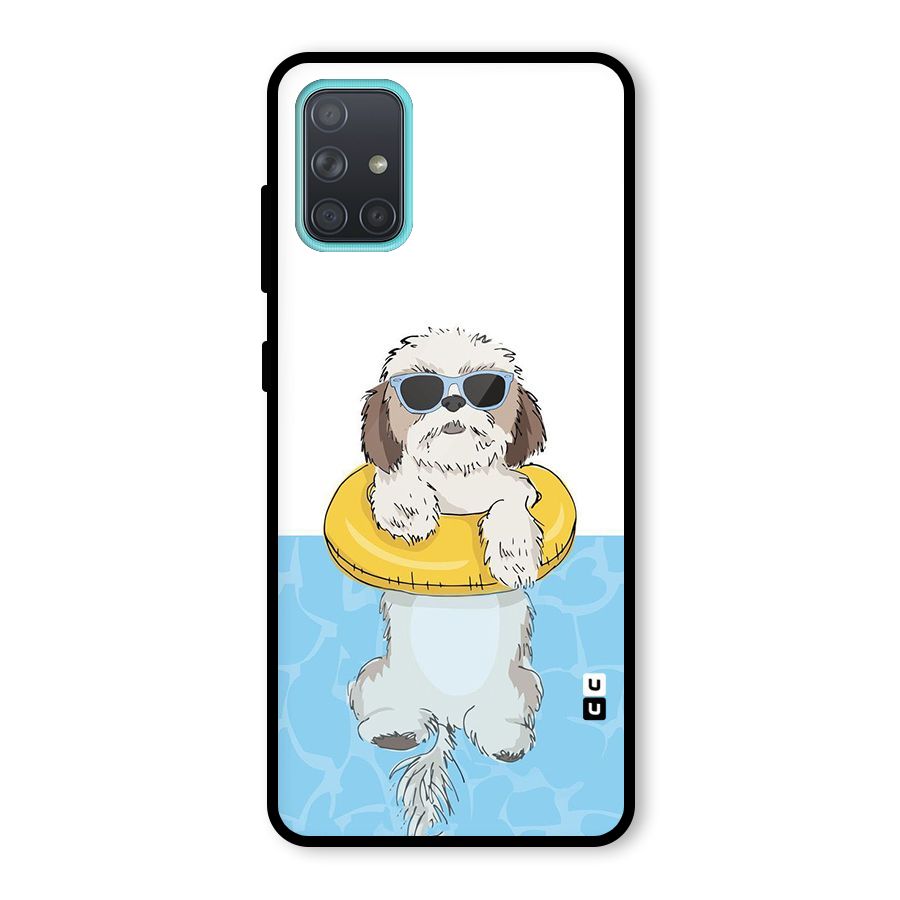 Swimming Doggo Glass Back Case for Galaxy A71