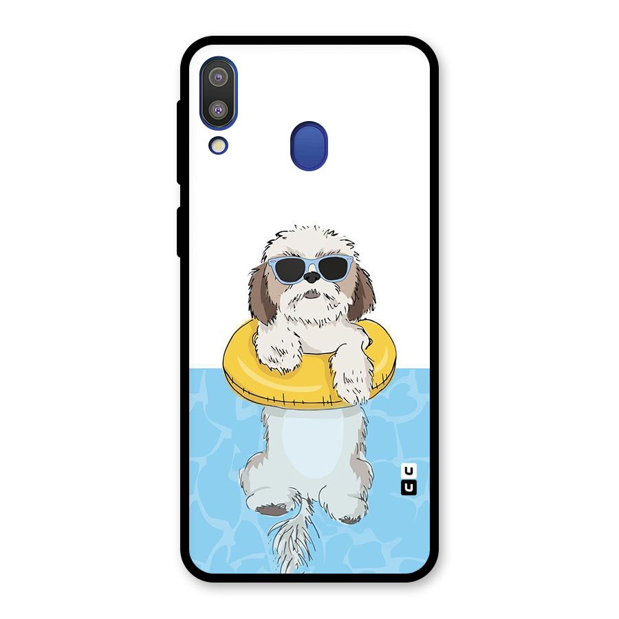 Swimming Doggo Glass Back Case for Galaxy M20
