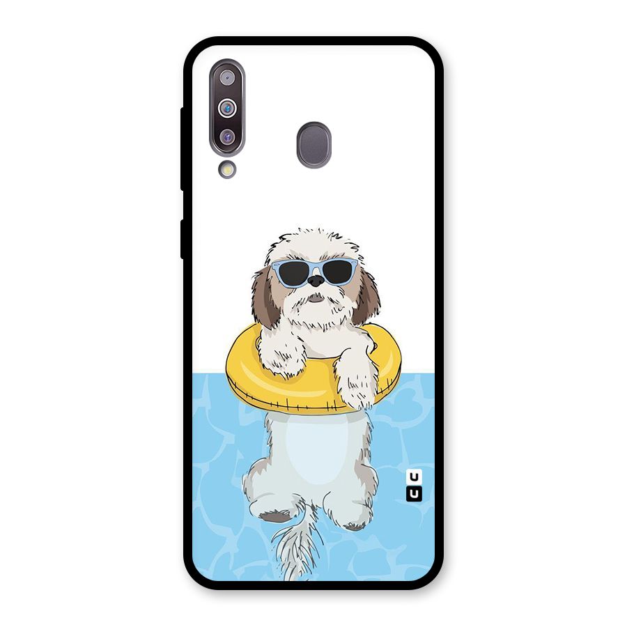 Swimming Doggo Glass Back Case for Galaxy M30