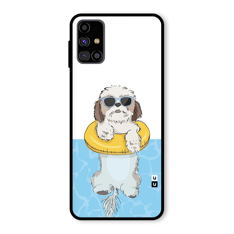 Swimming Doggo Glass Back Case for Galaxy M31s