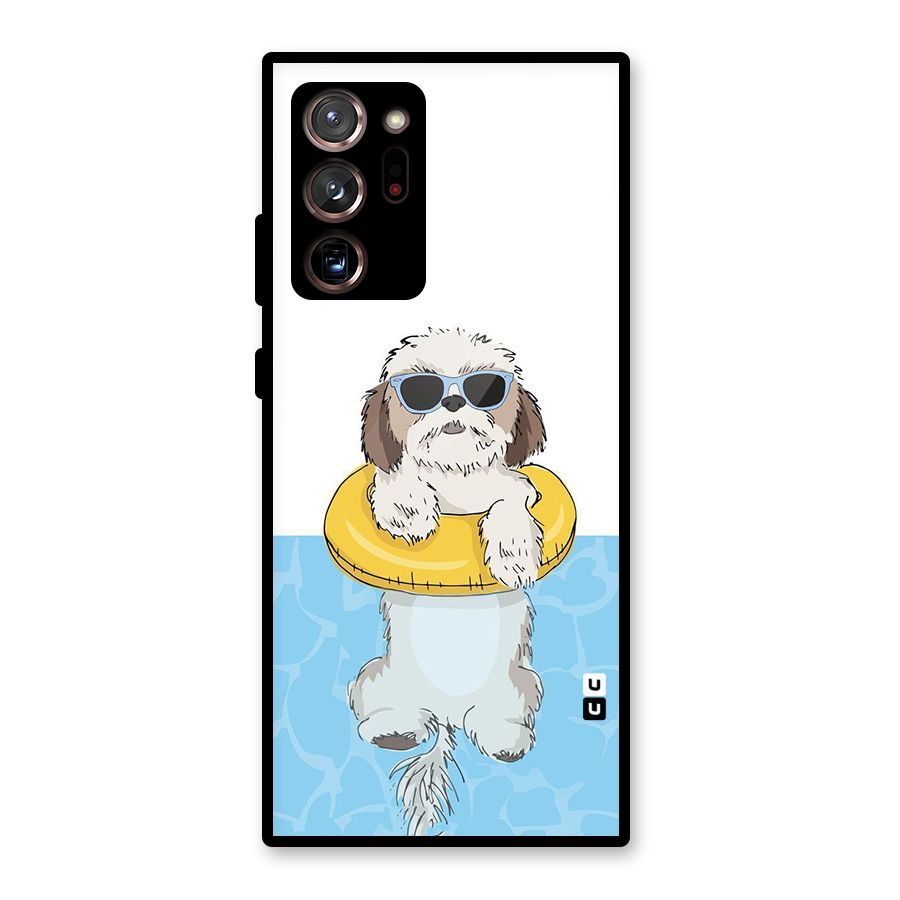 Swimming Doggo Glass Back Case for Galaxy Note 20 Ultra