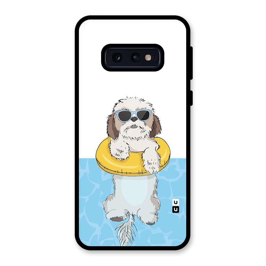 Swimming Doggo Glass Back Case for Galaxy S10e