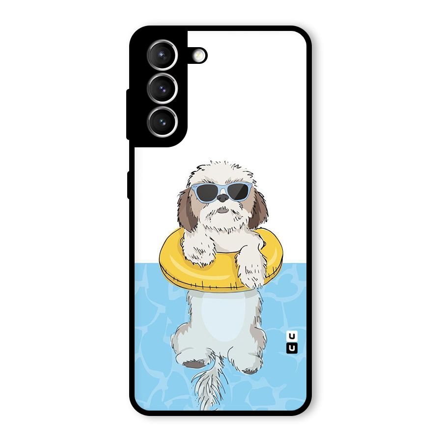 Swimming Doggo Glass Back Case for Galaxy S21 5G