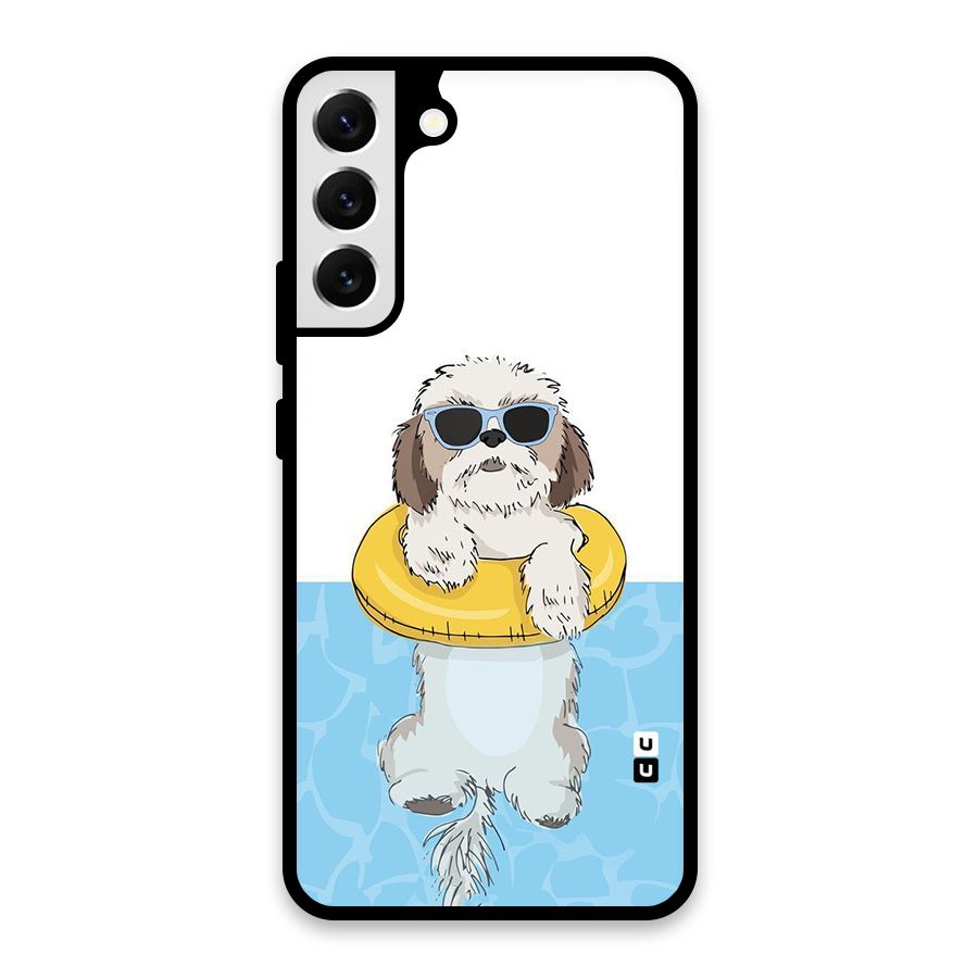 Swimming Doggo Glass Back Case for Galaxy S22 Plus 5G