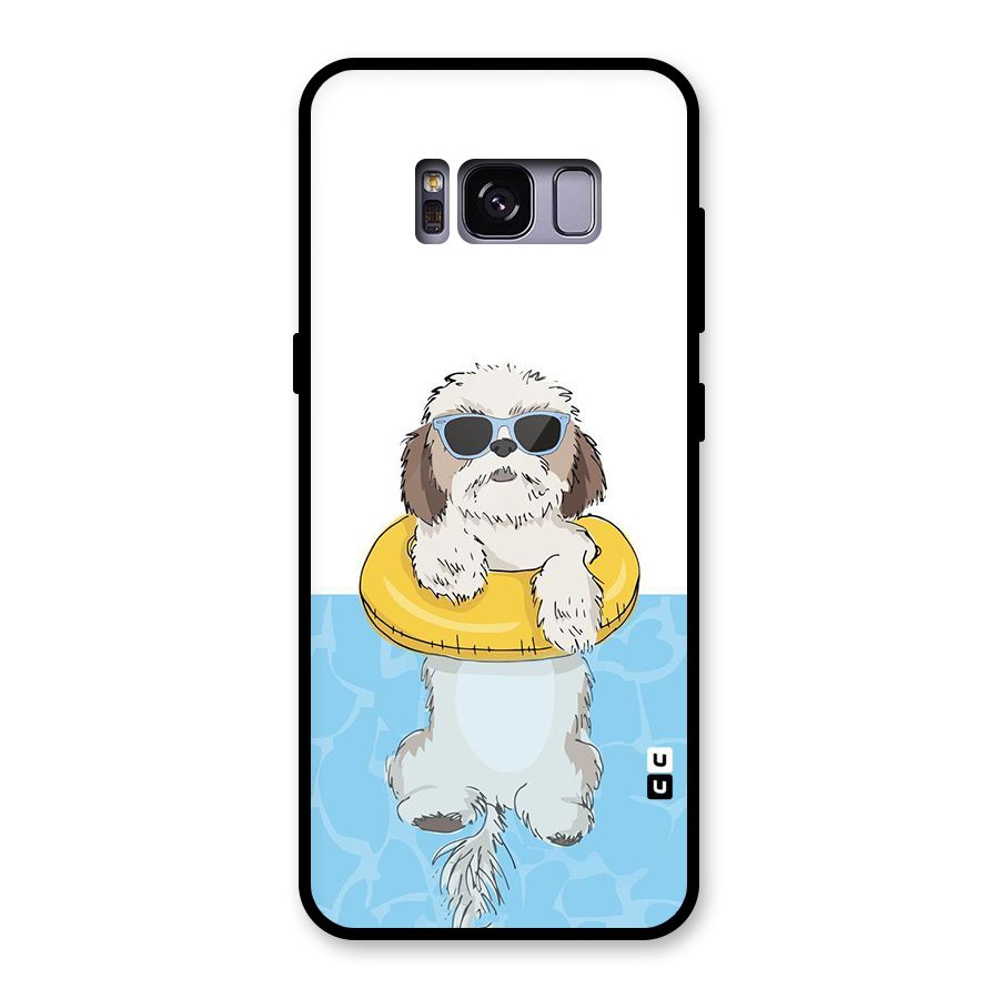 Swimming Doggo Glass Back Case for Galaxy S8