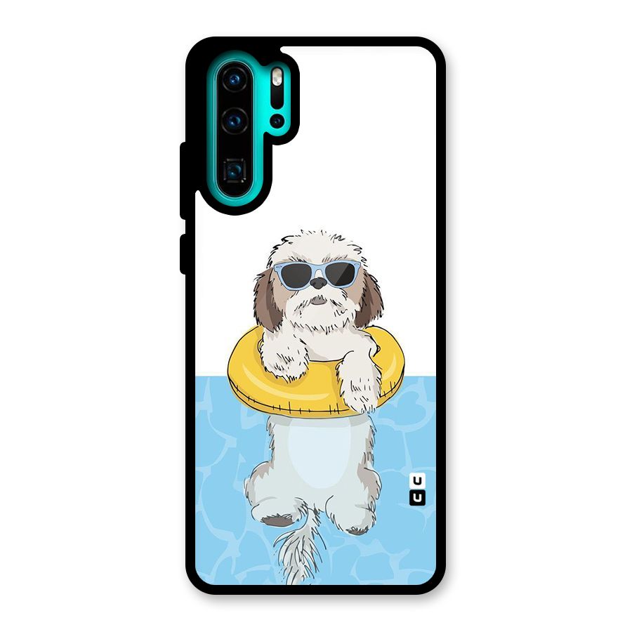 Swimming Doggo Glass Back Case for Huawei P30 Pro