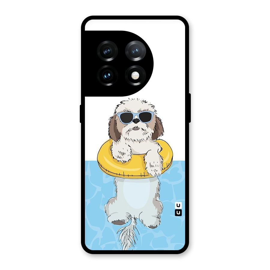 Swimming Doggo Glass Back Case for OnePlus 11