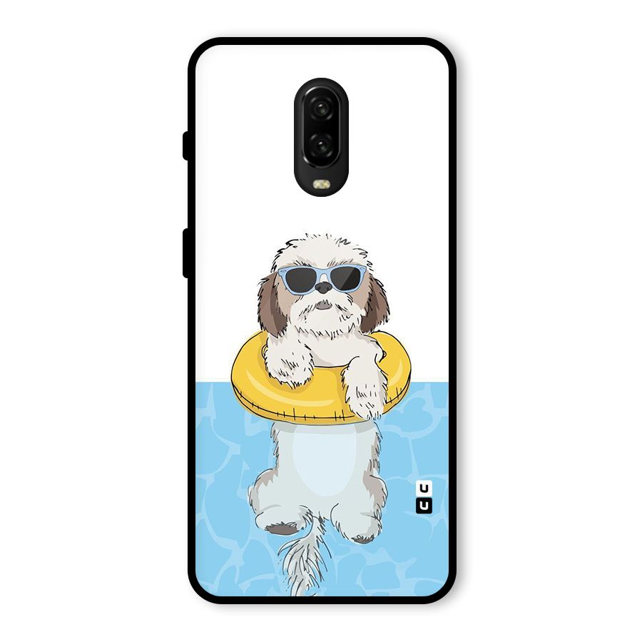 Swimming Doggo Glass Back Case for OnePlus 6T