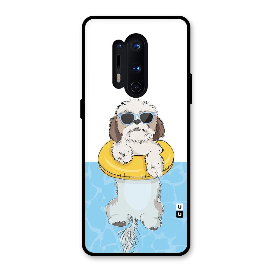 Swimming Doggo Glass Back Case for OnePlus 8 Pro