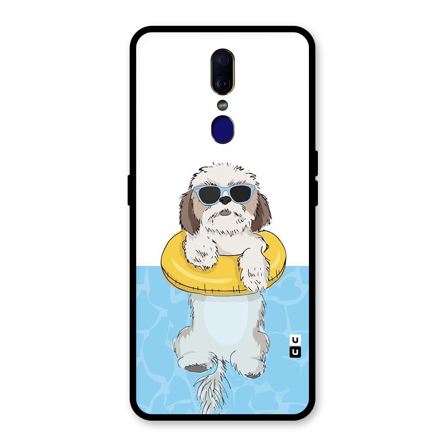 Swimming Doggo Glass Back Case for Oppo F11