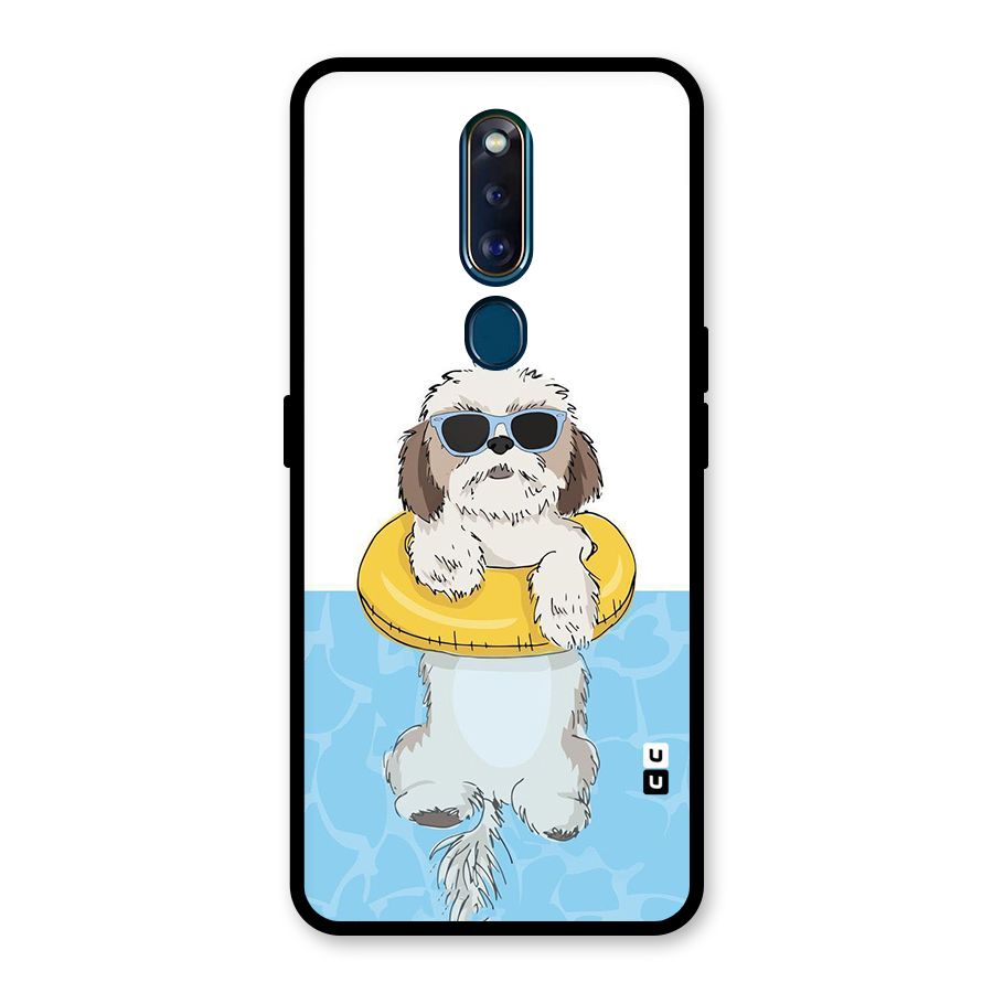 Swimming Doggo Glass Back Case for Oppo F11 Pro