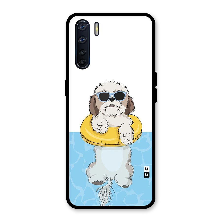 Swimming Doggo Glass Back Case for Oppo F15
