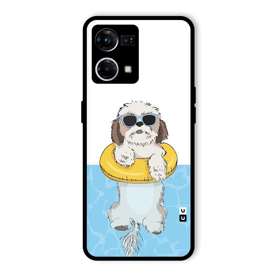 Swimming Doggo Glass Back Case for Oppo F21 Pro 4G