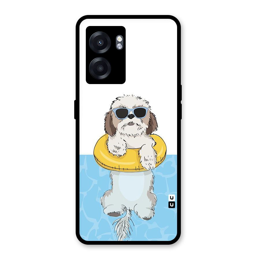 Swimming Doggo Glass Back Case for Oppo K10 (5G)