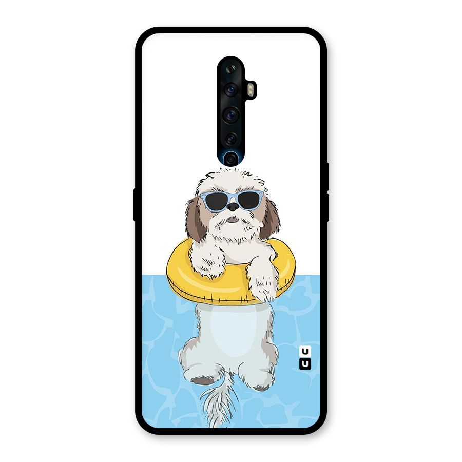 Swimming Doggo Glass Back Case for Oppo Reno2 F