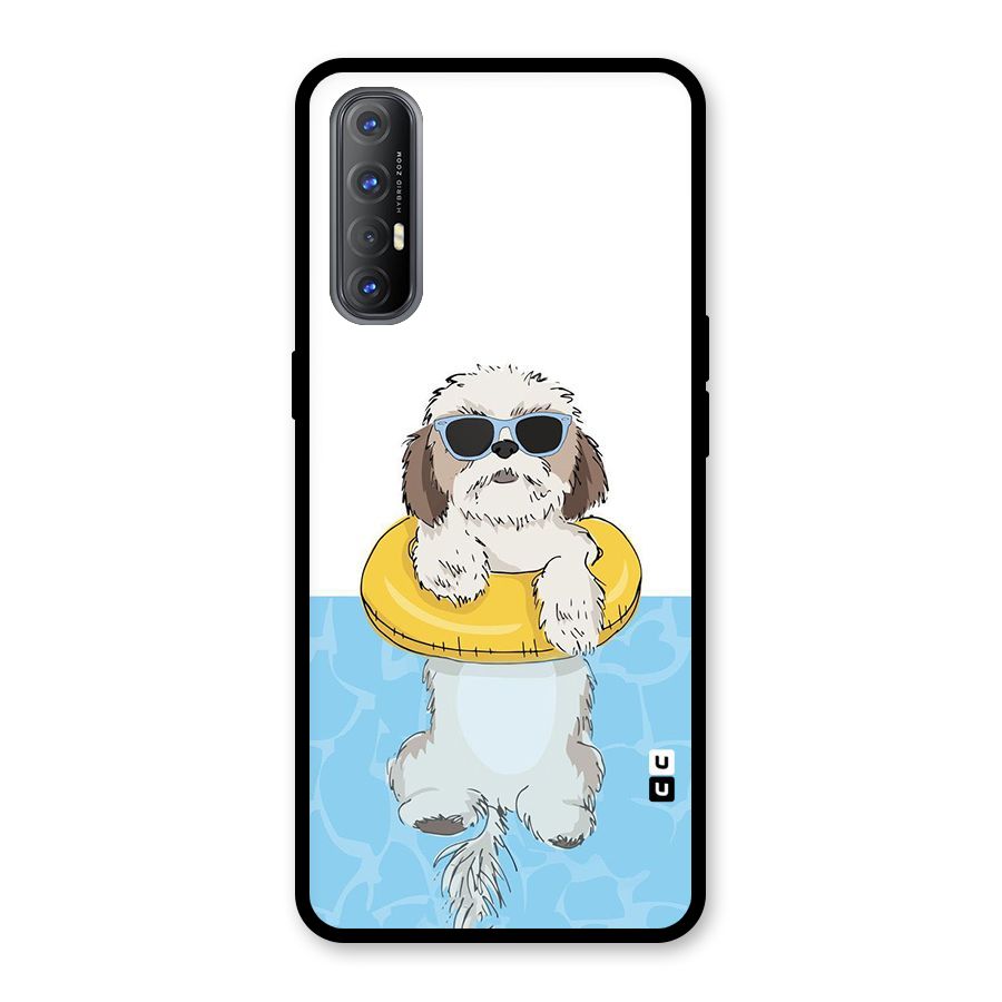 Swimming Doggo Glass Back Case for Oppo Reno3 Pro