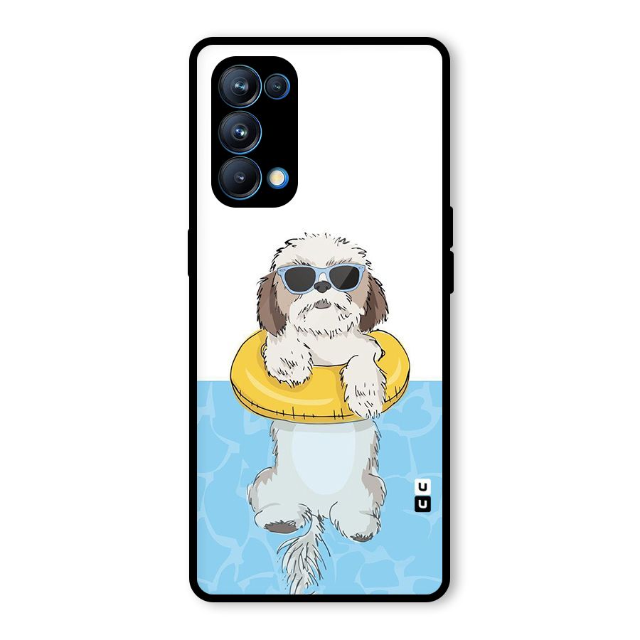 Swimming Doggo Glass Back Case for Oppo Reno5 Pro 5G