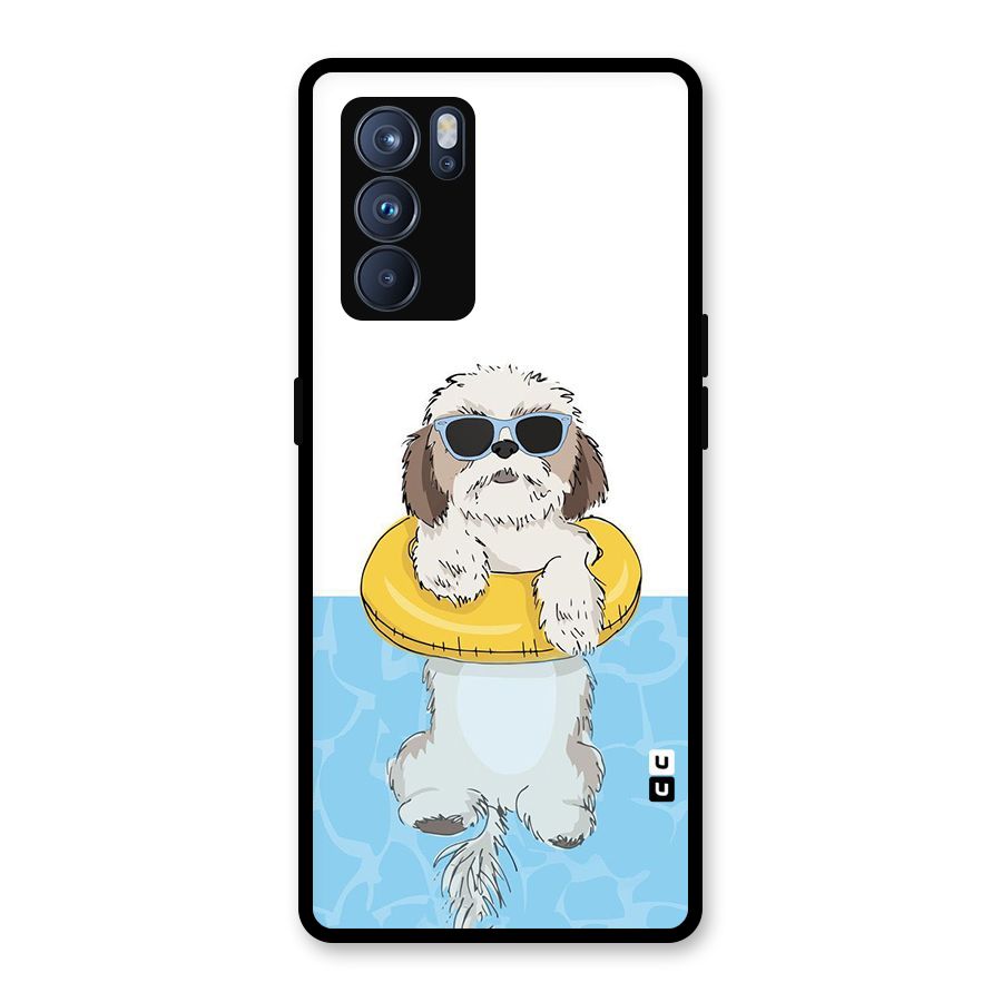Swimming Doggo Glass Back Case for Oppo Reno6 Pro 5G
