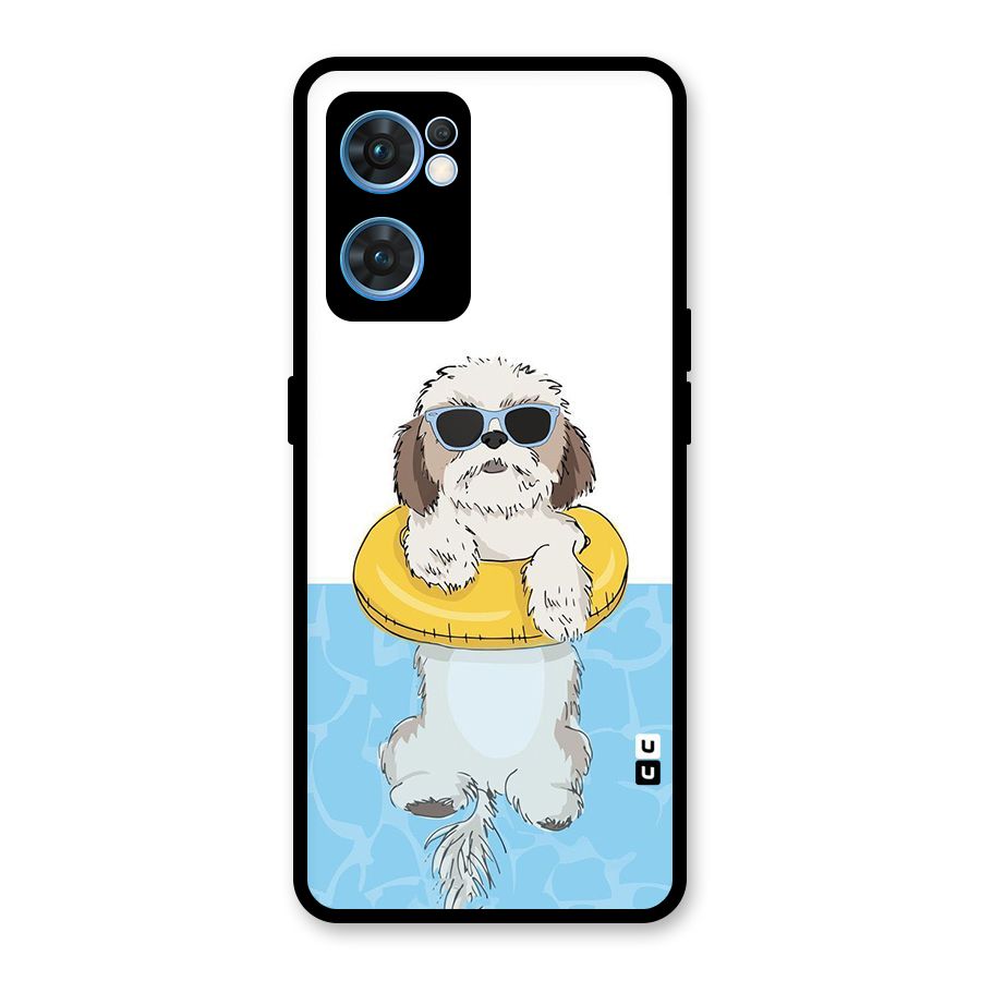 Swimming Doggo Glass Back Case for Oppo Reno7 5G