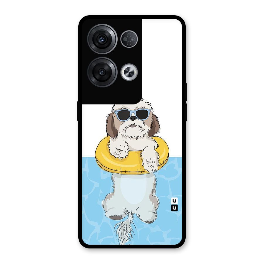 Swimming Doggo Glass Back Case for Oppo Reno8 Pro 5G