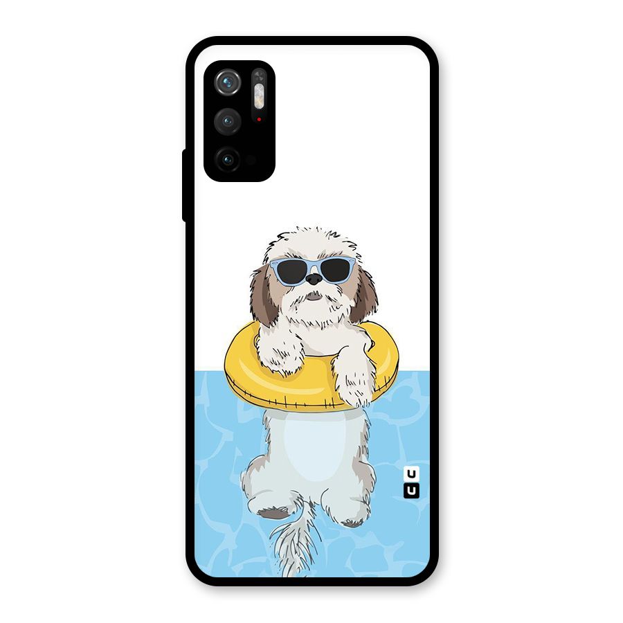 Swimming Doggo Glass Back Case for Poco M3 Pro 5G