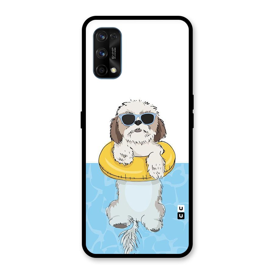 Swimming Doggo Glass Back Case for Realme 7 Pro