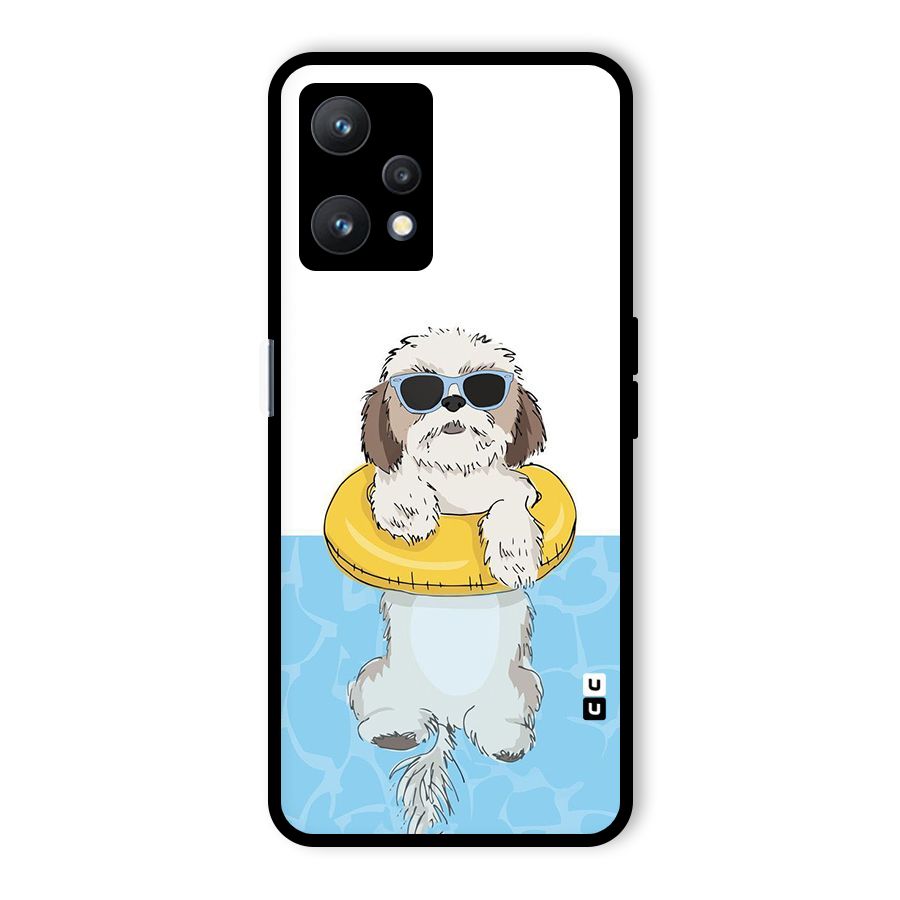 Swimming Doggo Glass Back Case for Realme 9 Pro 5G
