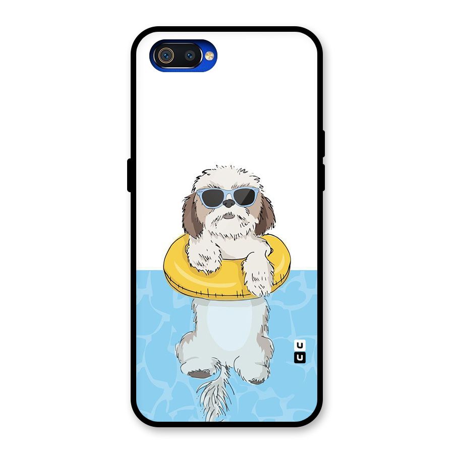 Swimming Doggo Glass Back Case for Realme C2