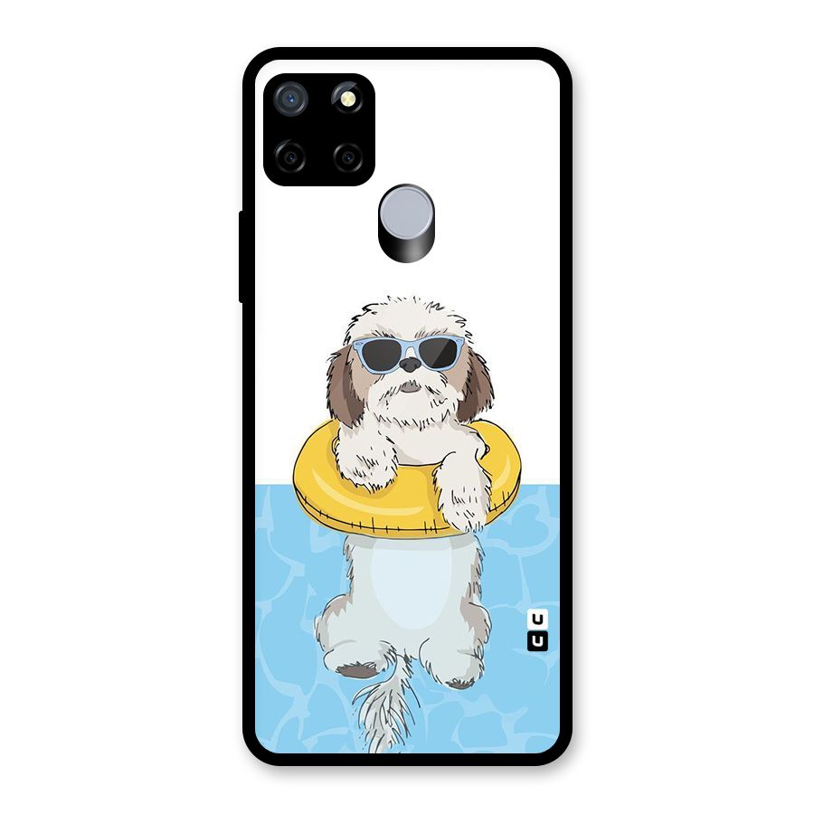 Swimming Doggo Glass Back Case for Realme Narzo 30A