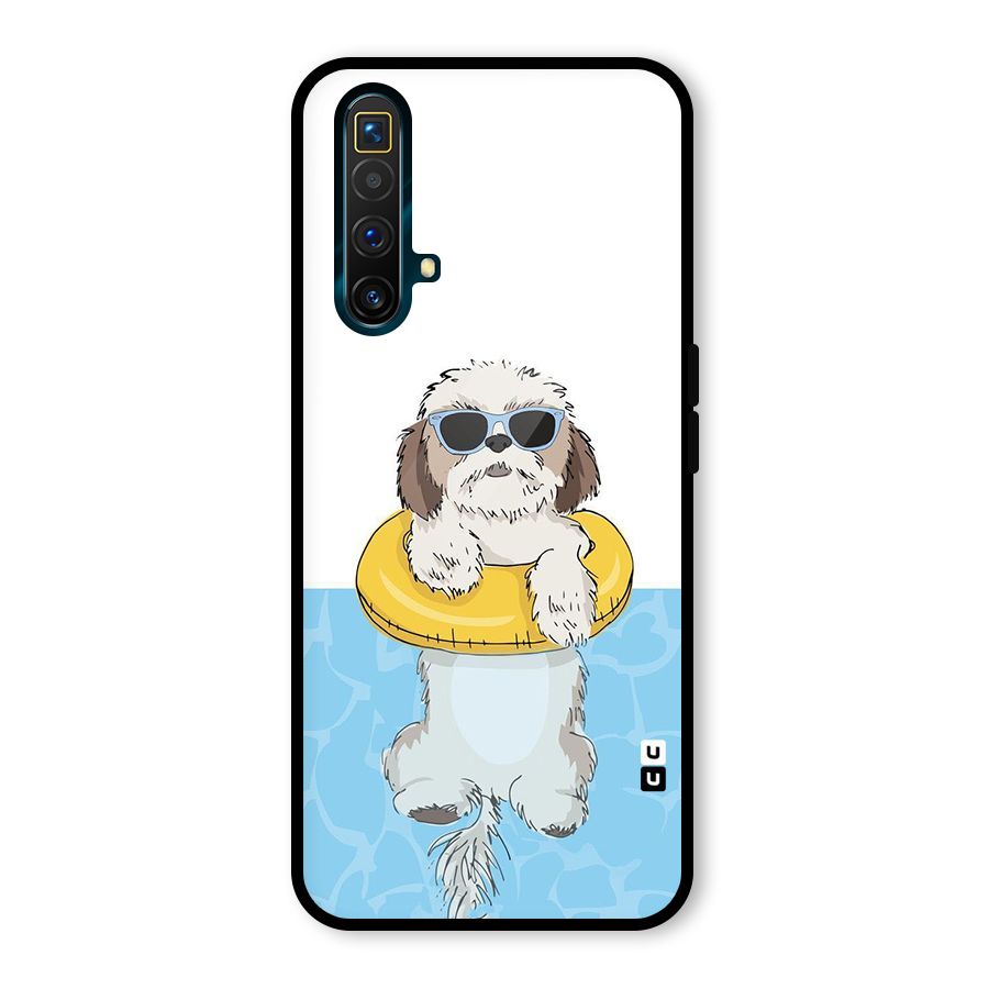 Swimming Doggo Glass Back Case for Realme X3