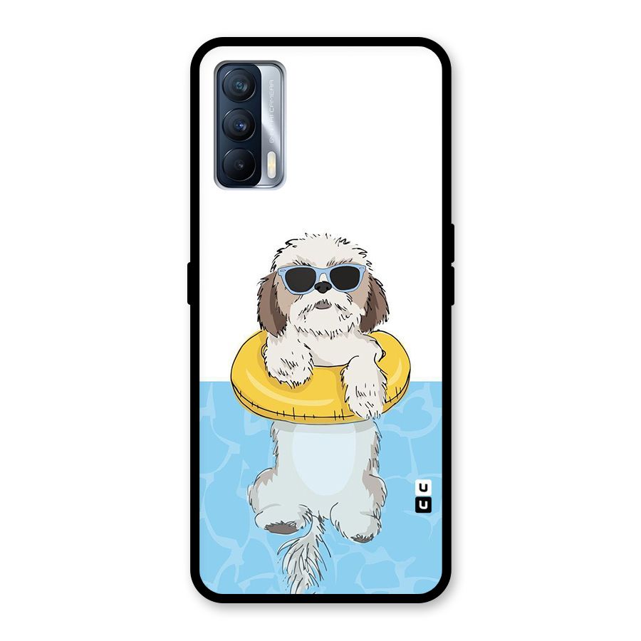 Swimming Doggo Glass Back Case for Realme X7