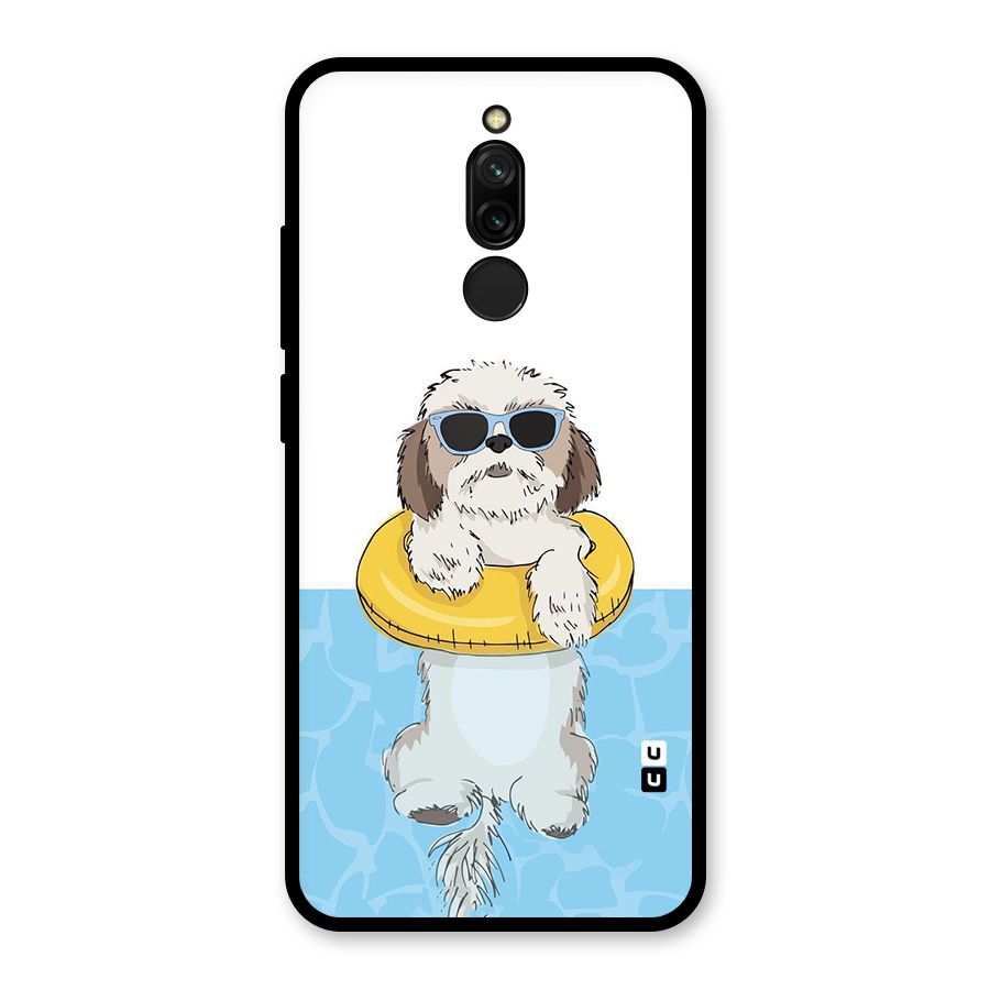 Swimming Doggo Glass Back Case for Redmi 8