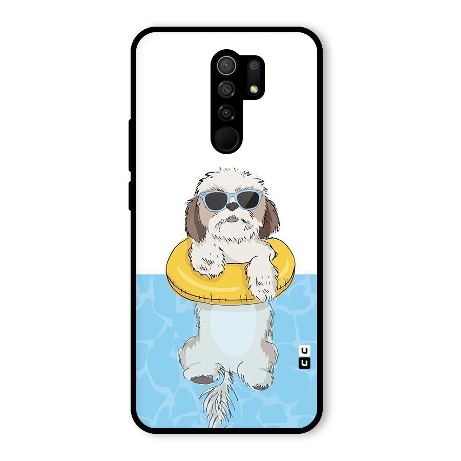 Swimming Doggo Glass Back Case for Redmi 9 Prime