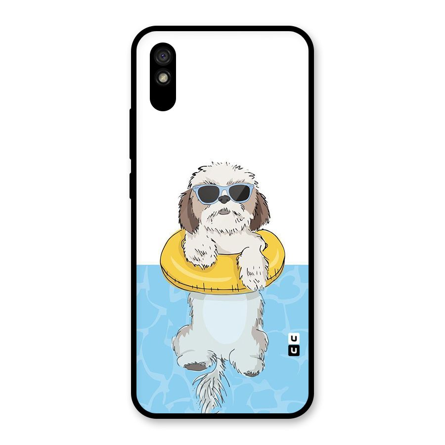 Swimming Doggo Glass Back Case for Redmi 9i