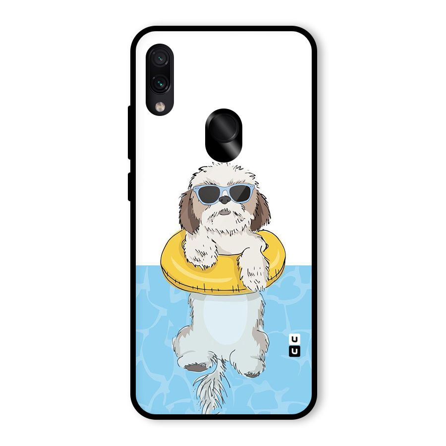 Swimming Doggo Glass Back Case for Redmi Note 7 Pro