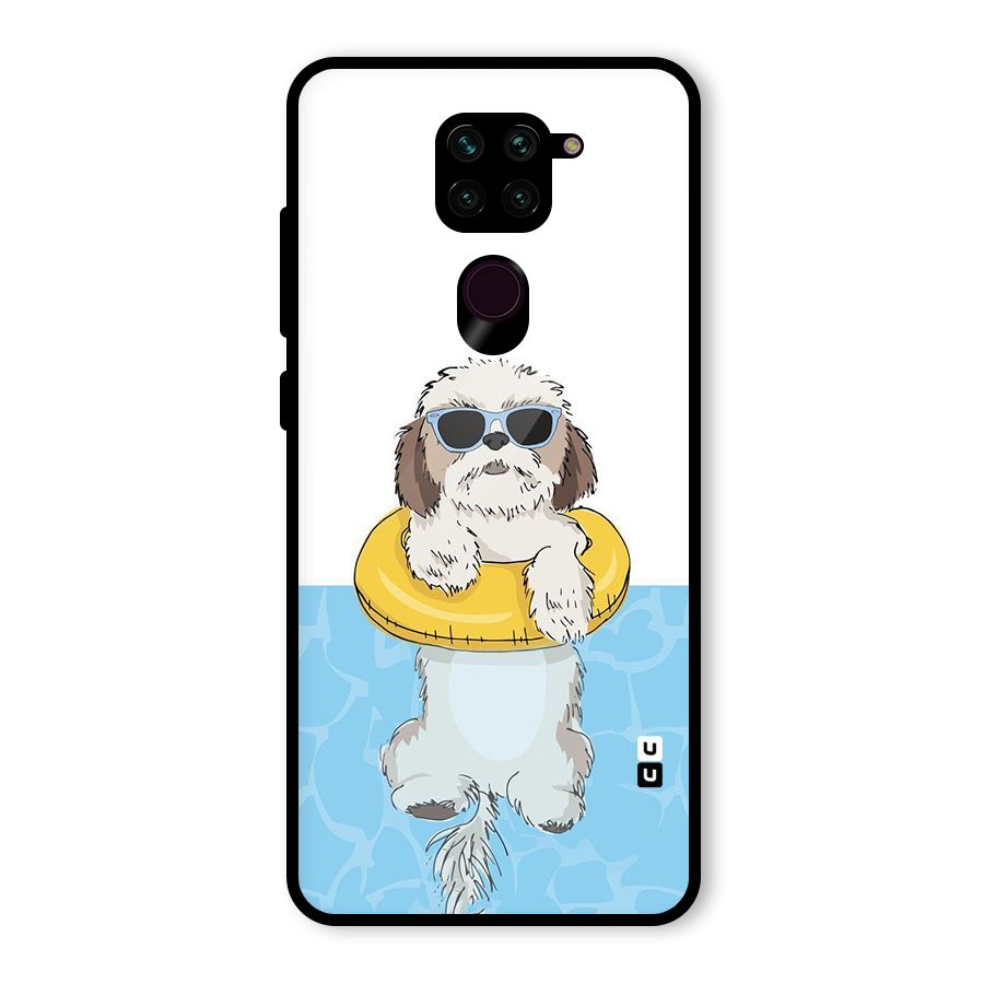 Swimming Doggo Glass Back Case for Redmi Note 9