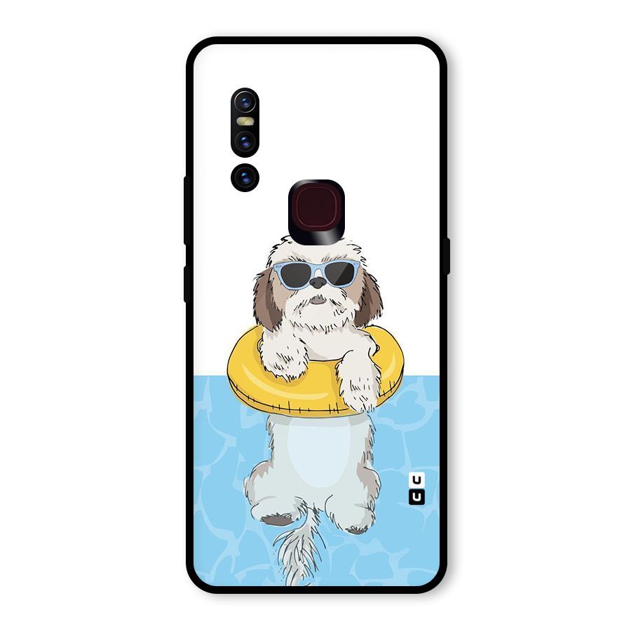 Swimming Doggo Glass Back Case for Vivo V15