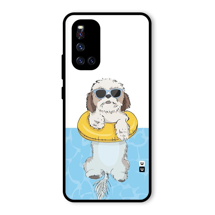 Swimming Doggo Glass Back Case for Vivo V19