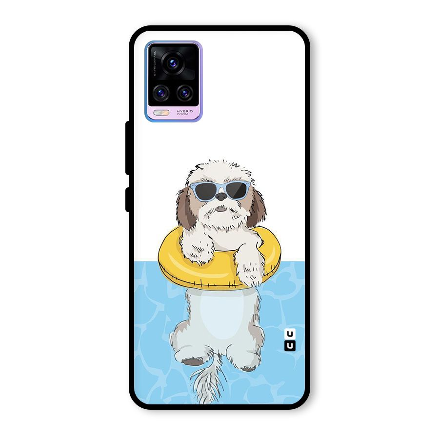 Swimming Doggo Glass Back Case for Vivo V20 Pro