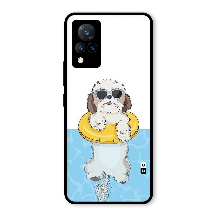 Swimming Doggo Glass Back Case for Vivo V21 5G