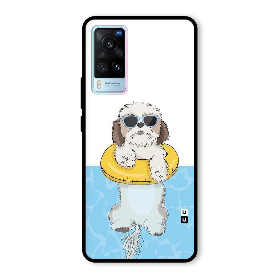 Swimming Doggo Glass Back Case for Vivo X60