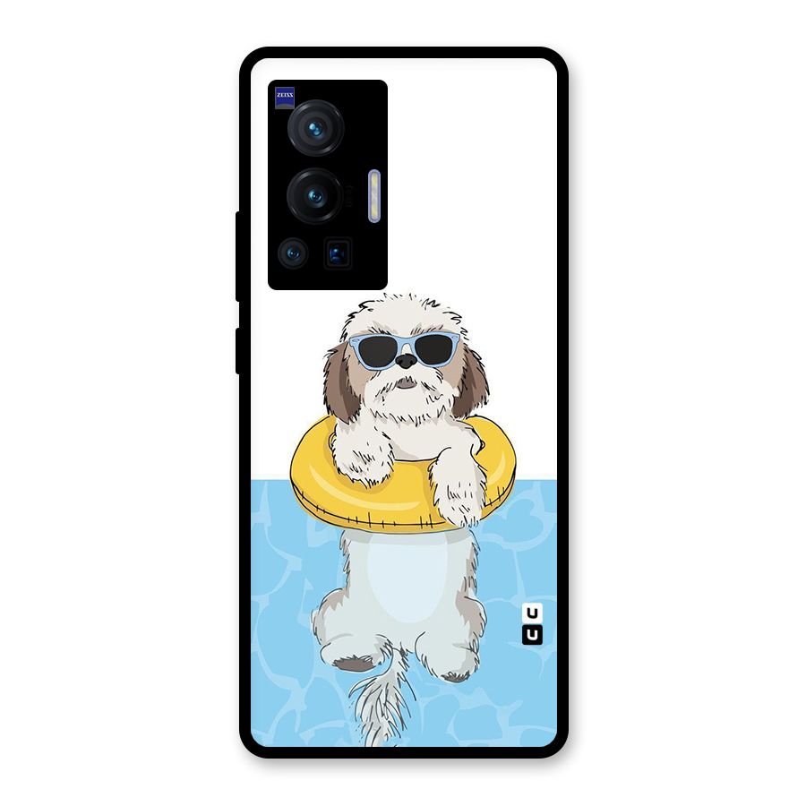 Swimming Doggo Glass Back Case for Vivo X70 Pro