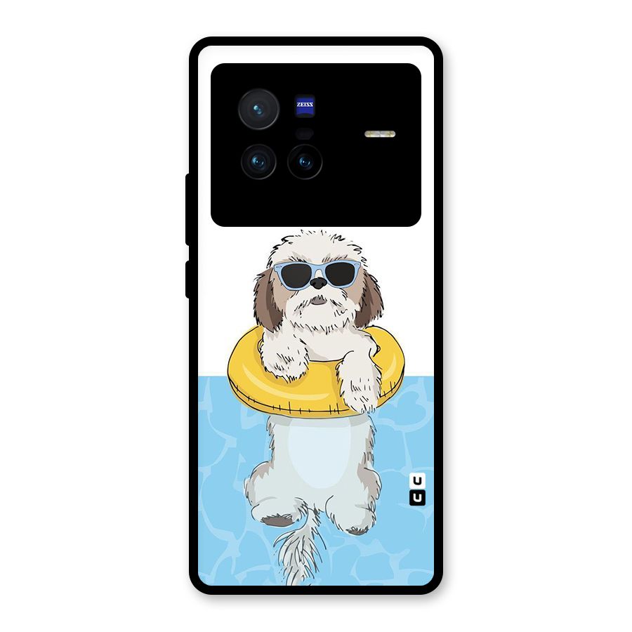 Swimming Doggo Glass Back Case for Vivo X80