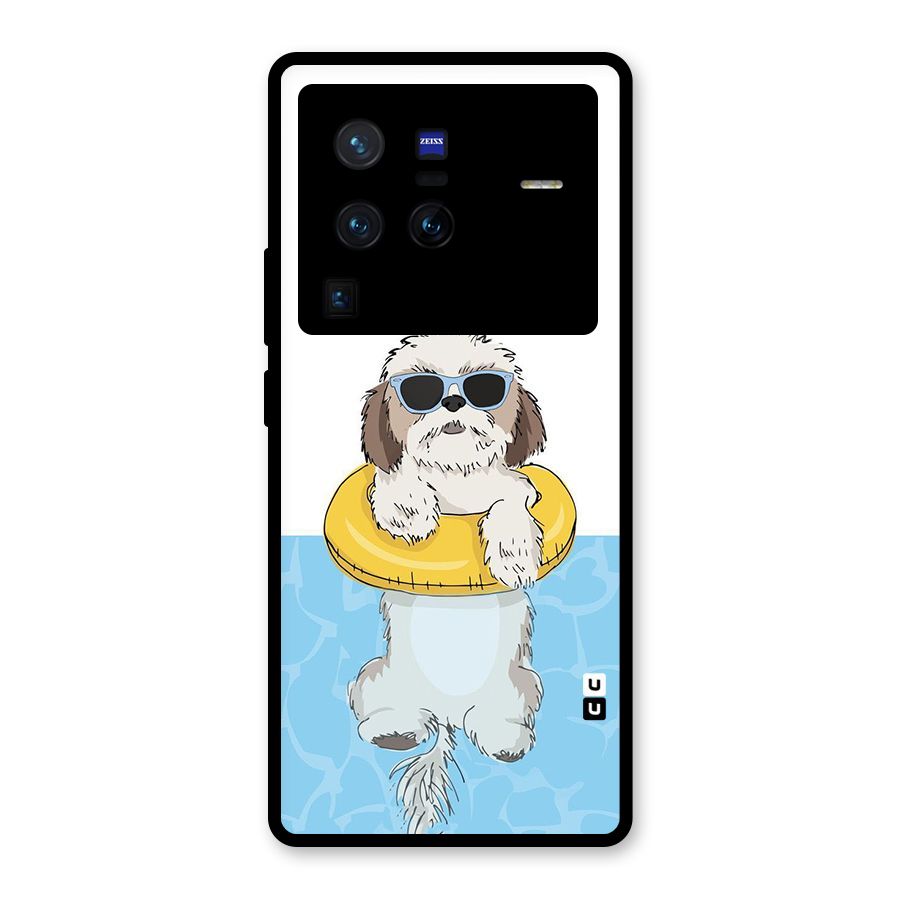 Swimming Doggo Glass Back Case for Vivo X80 Pro