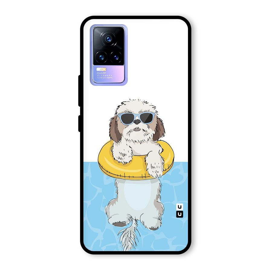 Swimming Doggo Glass Back Case for Vivo Y73