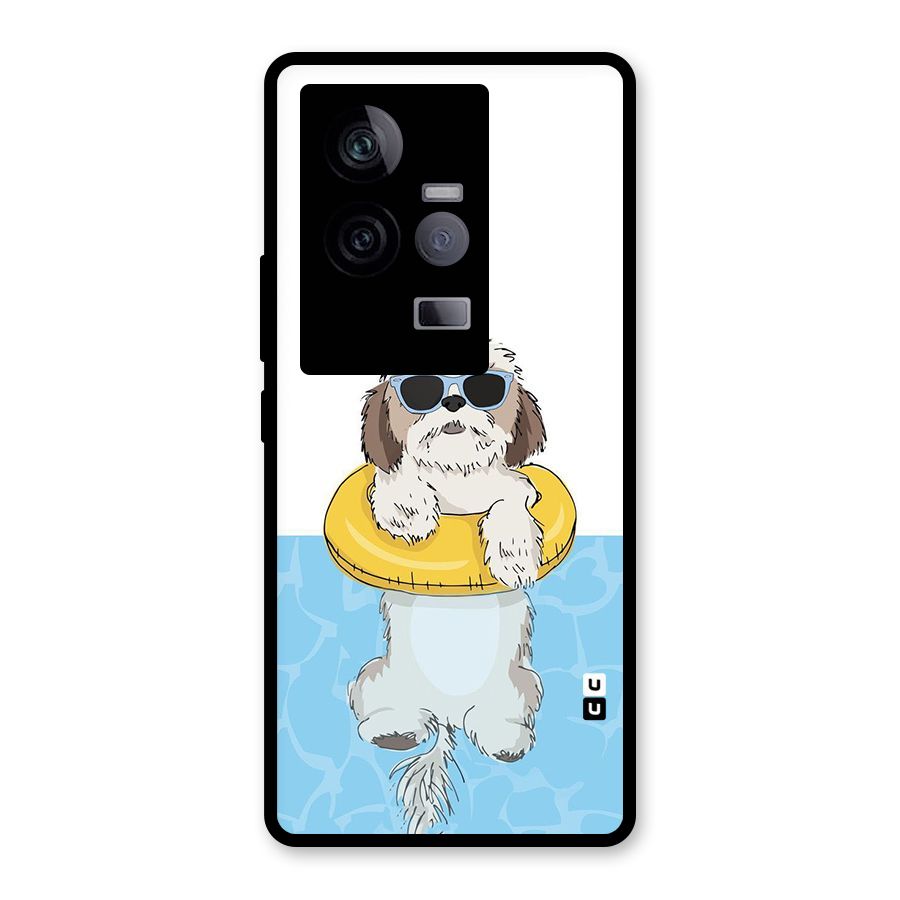 Swimming Doggo Glass Back Case for Vivo iQOO 11 5G